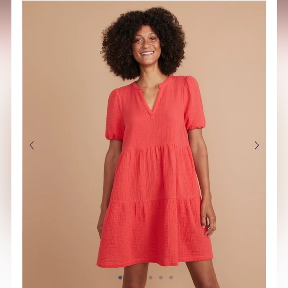 Marine Layer Jamie Crinkle Gauze Mini Dress M - Picture 4 of 9